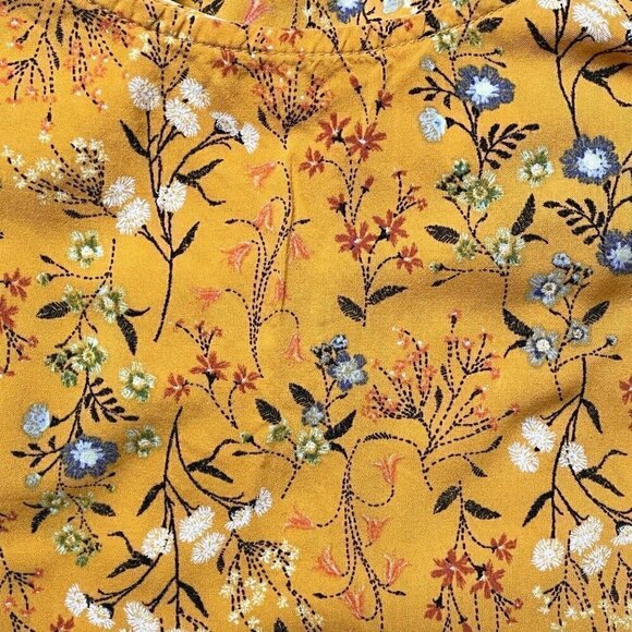 Old Navy Floral Sleeveless Golden Rod Tiered Ruffle Knee Length Dress Women’s 12 - Picture 7 of 10